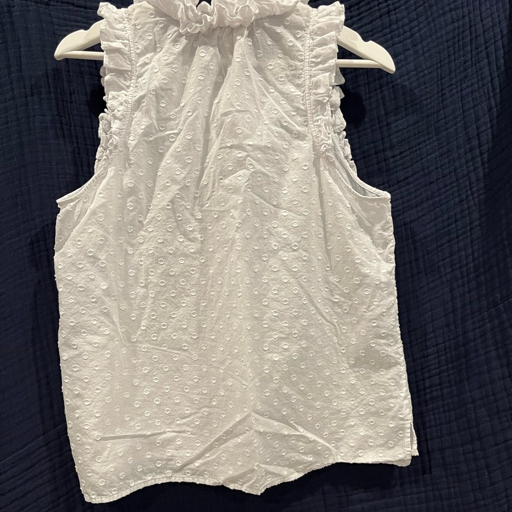 J. Crew White Eyelet Ruffle Blouse - Picture 4 of 4